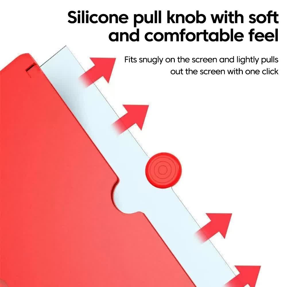 Red 12-Inch Ultra-Clear Portable Retractable HD Mobile Phone Screen Magnifier - Eye Protection Fresnel Lens Projector, with Built-in Phone Holder & Adjustable Base