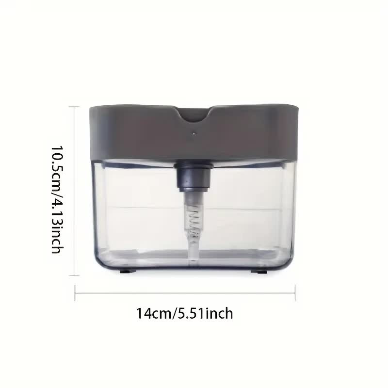 2-Pack White Kitchen Press-Type Dish Soap Dispenser & Sponge Caddy - 2-in-1 Automatic Liquid Pump for Dish Scrubbers & Scouring Pads