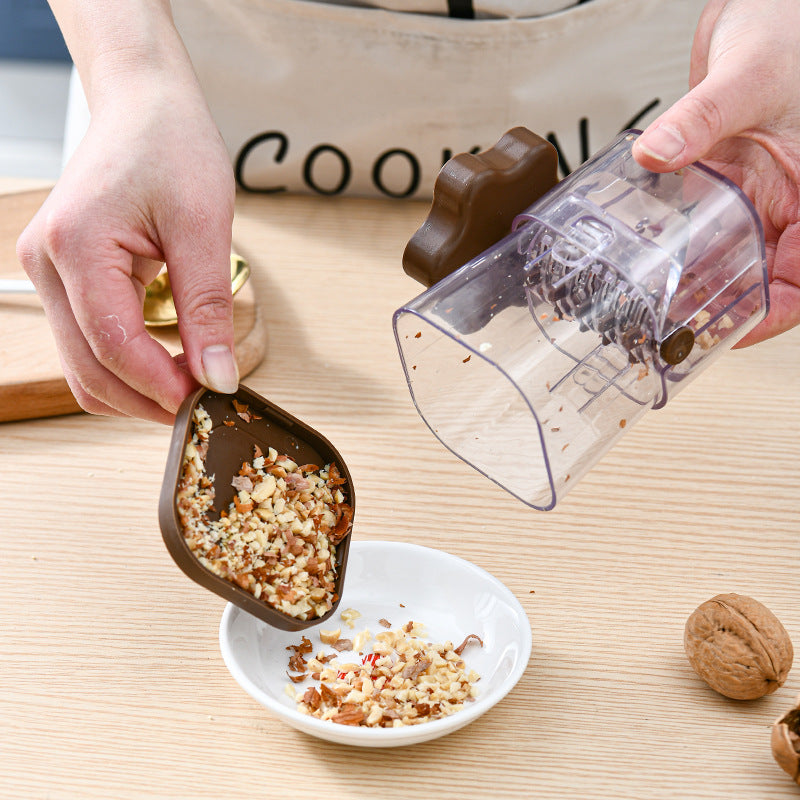 Coffee color Manual Nut & Chocolate Grinder - Effortless Peanut Walnut Chopper - Easy Clean Kitchen Tool