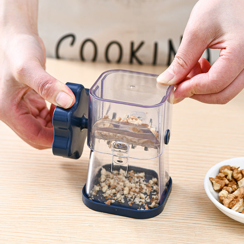 Navy blue Manual Nut & Chocolate Grinder - Effortless Peanut Walnut Chopper - Easy Clean Kitchen Tool