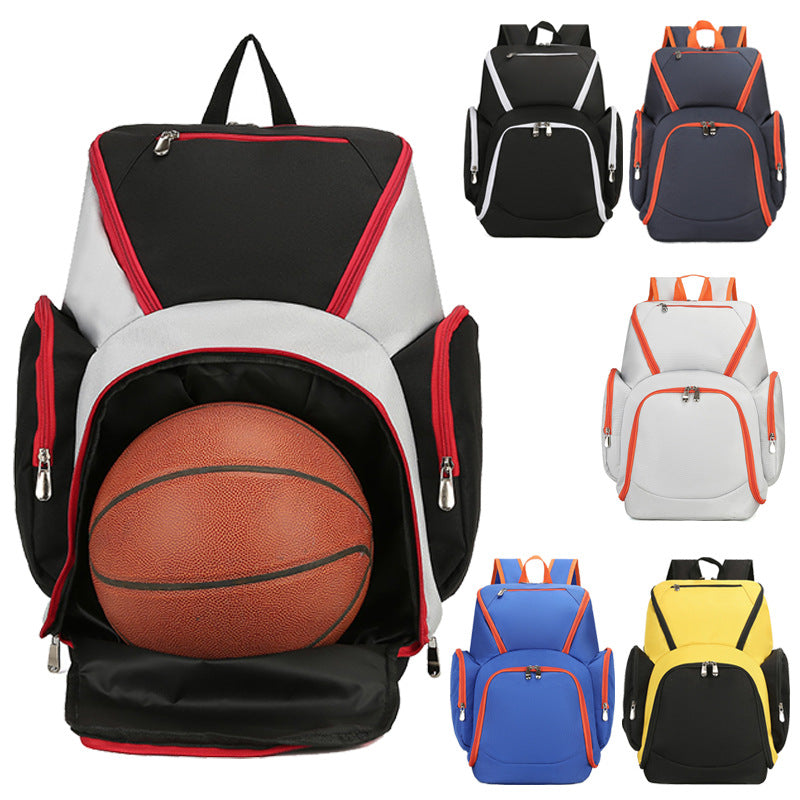 Black and white Large Capacity Oxford Cloth Basketball Backpack - Waterproof Gym & Travel Bag for Men & Women with S-Type Straps