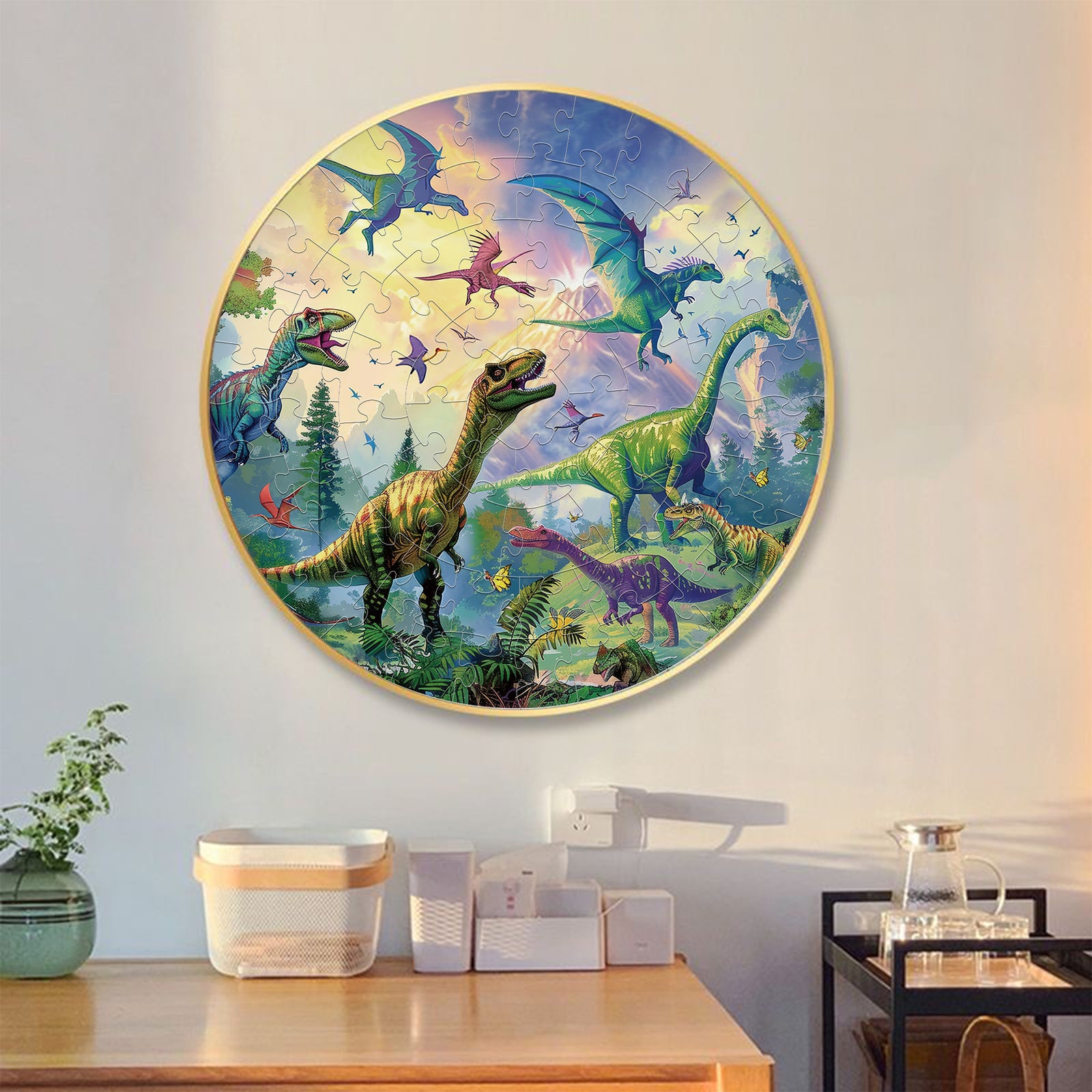 Dinosaur jigsaw puzzle Round Cardboard 70-Piece Jigsaw Puzzle - Educational Kids Puzzle Toy, Fun & Engaging