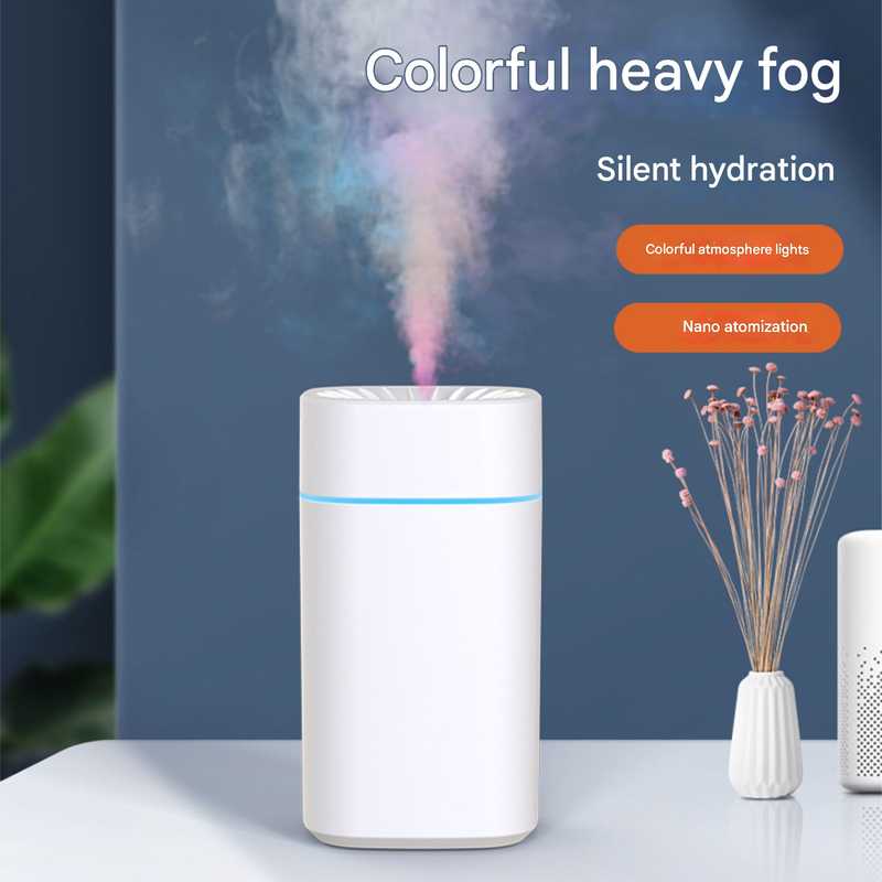 White 2-in-1 Ultrasonic Air Humidifier & Essential Oil Diffuser with 7-Color LED Night Light - Quiet Desktop Mini Humidifier for Home, Office, Bedroom