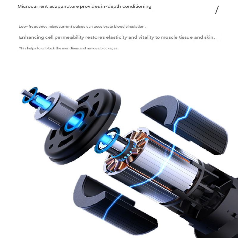 White Electric Meridian Brush Massager - 6-in-1 Handheld Device with Vibration, Microcurrent, and Heat Therapy