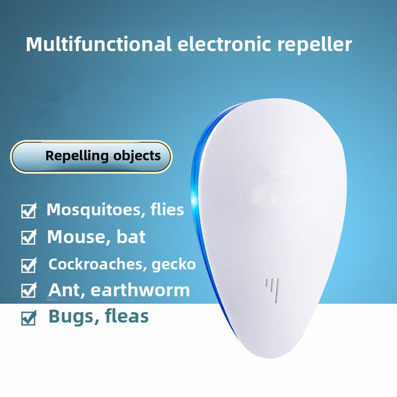 2-PCS White Ultrasonic Pest Repeller - Smart Frequency Electronic Device for Mosquitoes, Rodents & Insects