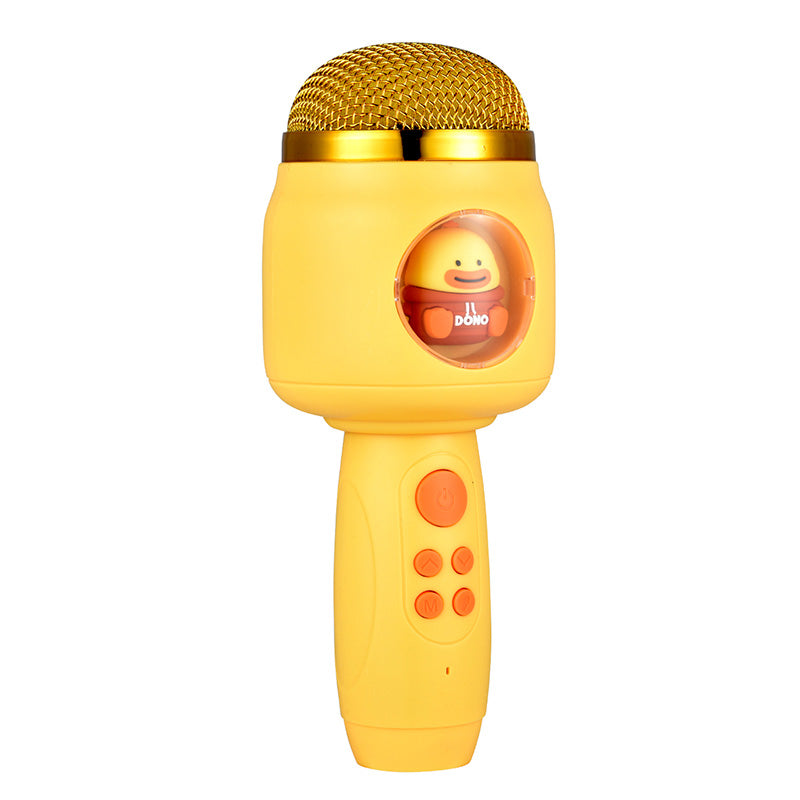 Yellow Kids Wireless Bluetooth Microphone - Portable Karaoke Mic with Sleep Light & Vocal Removal