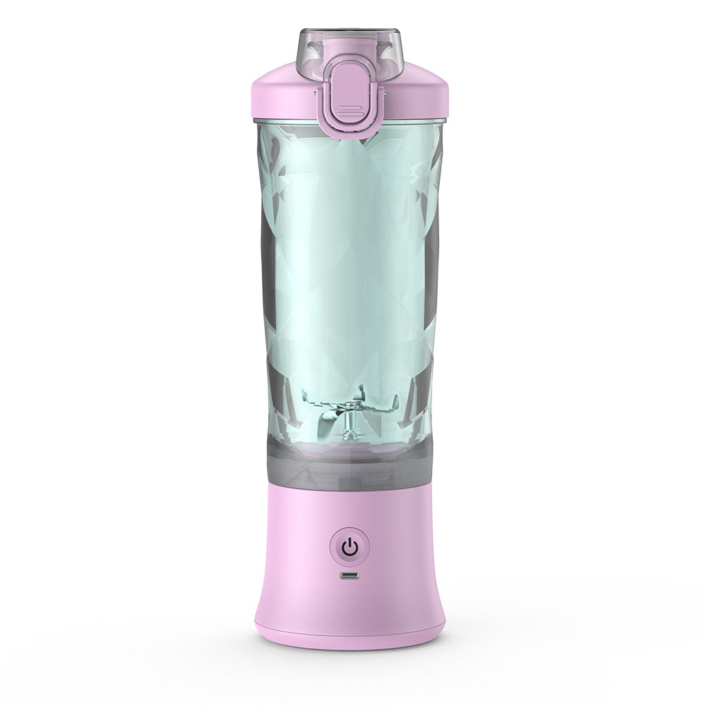 Light purple Portable Blender 600ml Personal Smoothie Maker USB Rechargeable Juicer Cup with 6 Stainless Steel Blades 4000mAh Battery for Gym Travel and Camping