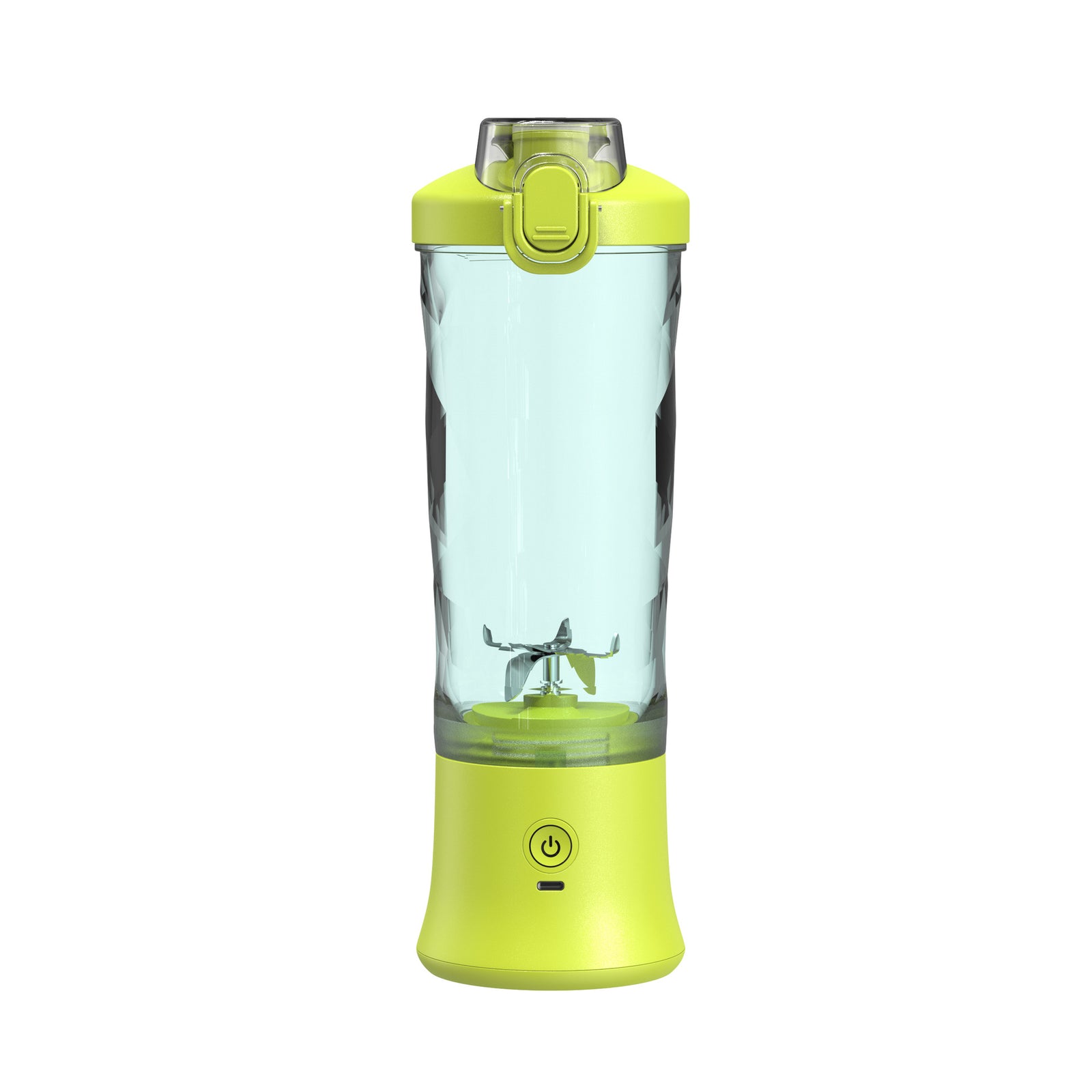 Yellow Portable Blender 600ml Personal Smoothie Maker USB Rechargeable Juicer Cup with 6 Stainless Steel Blades 4000mAh Battery for Gym Travel and Camping