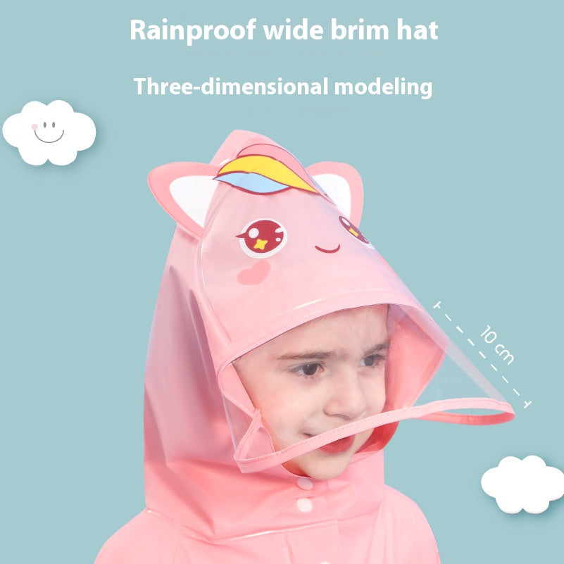 Pink unicorn Kids Waterproof Raincoat with Expandable Backpack Slot Hooded Rain Jacket for Boys & Girls School & Outdoor(size:S)