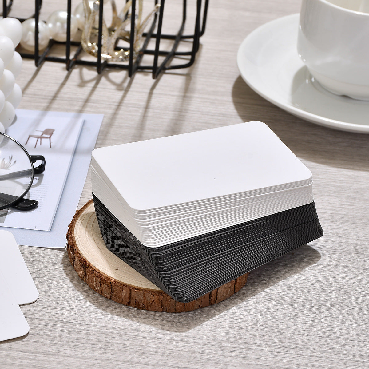 White 4 Pack Blank Cardstock DIY Flashcards Message Notes 90mm x 55mm Business Card Size for Study and Crafts 200 Pieces