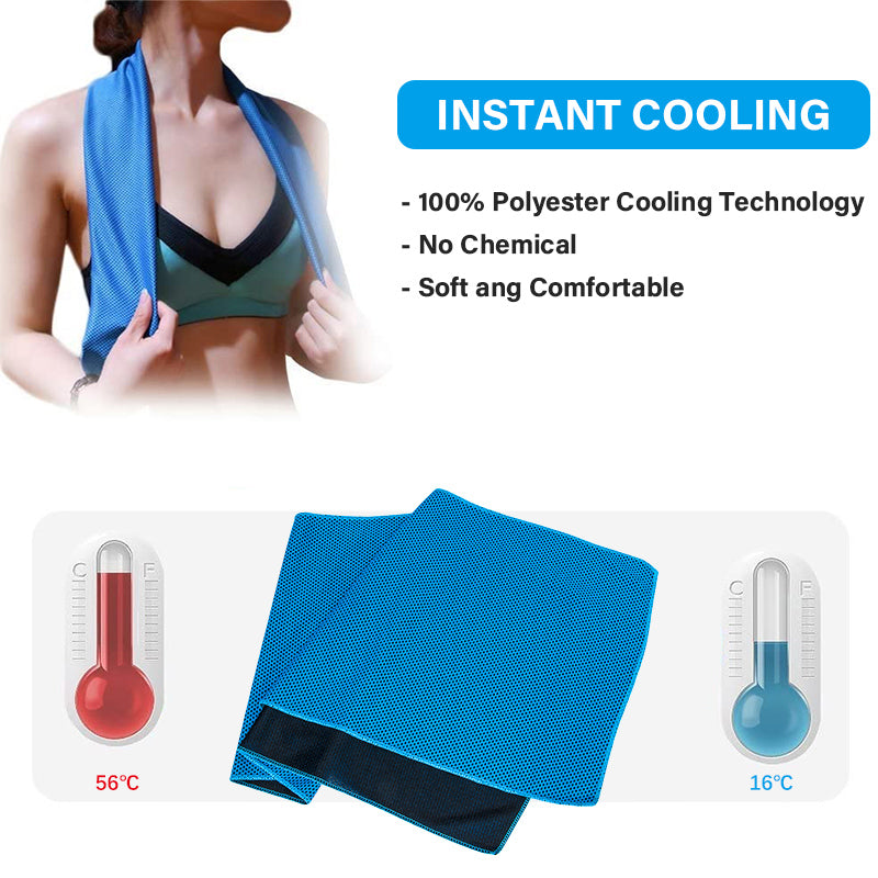 Rose red 5 Pack Instant Cooling Towel Set Soft Breathable Sports Sweat Towel for Gym Yoga Running Hiking and Outdoor Activities 30x80cm