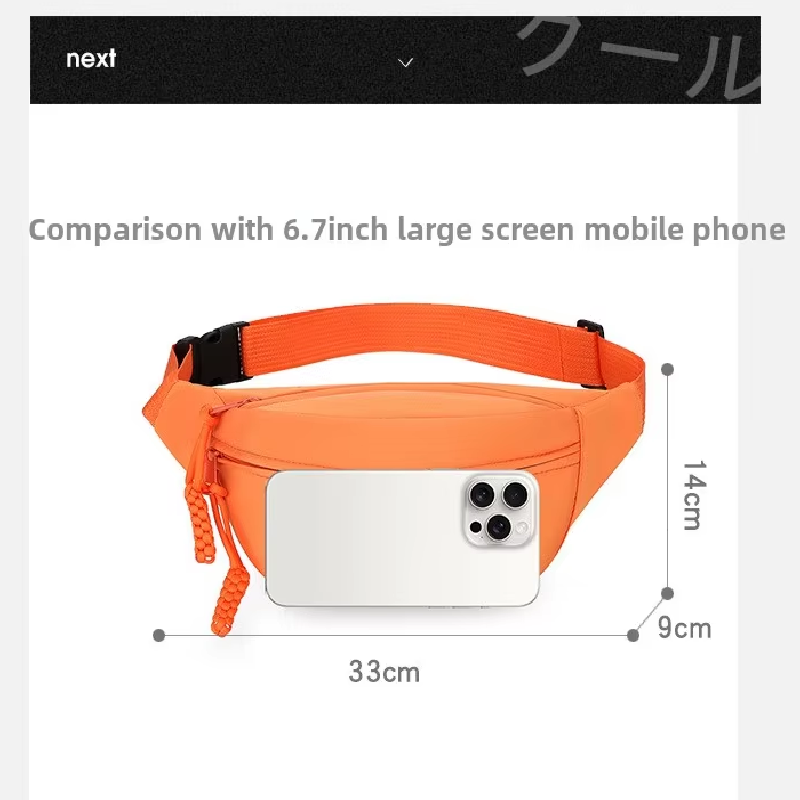 White Women's Fashion Crossbody Sling Bag Large Capacity Casual Shoulder Bag Waterproof Nylon Waist Pack for Travel Sports