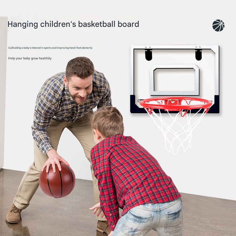 Indoor Mini Basketball Hoop Foldable Over The Door Basketball Set with Spring Action Breakaway Rim Transparent Backboard for Kids and Adults Home Office Fun