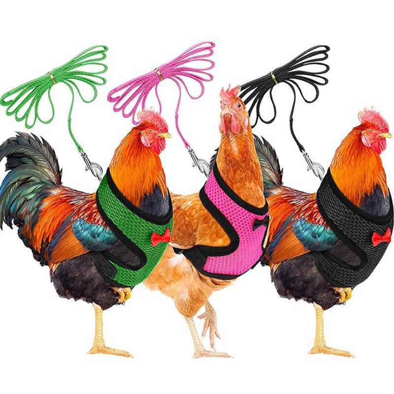 2-Pcs Green Adjustable Pet Harness with Leash – Breathable Mesh Design for Small Dogs, Cats, Chickens, Ducks & More | Anti-Escape, 360° Support, Lightweight & Comfortable in Australia(Size:L)