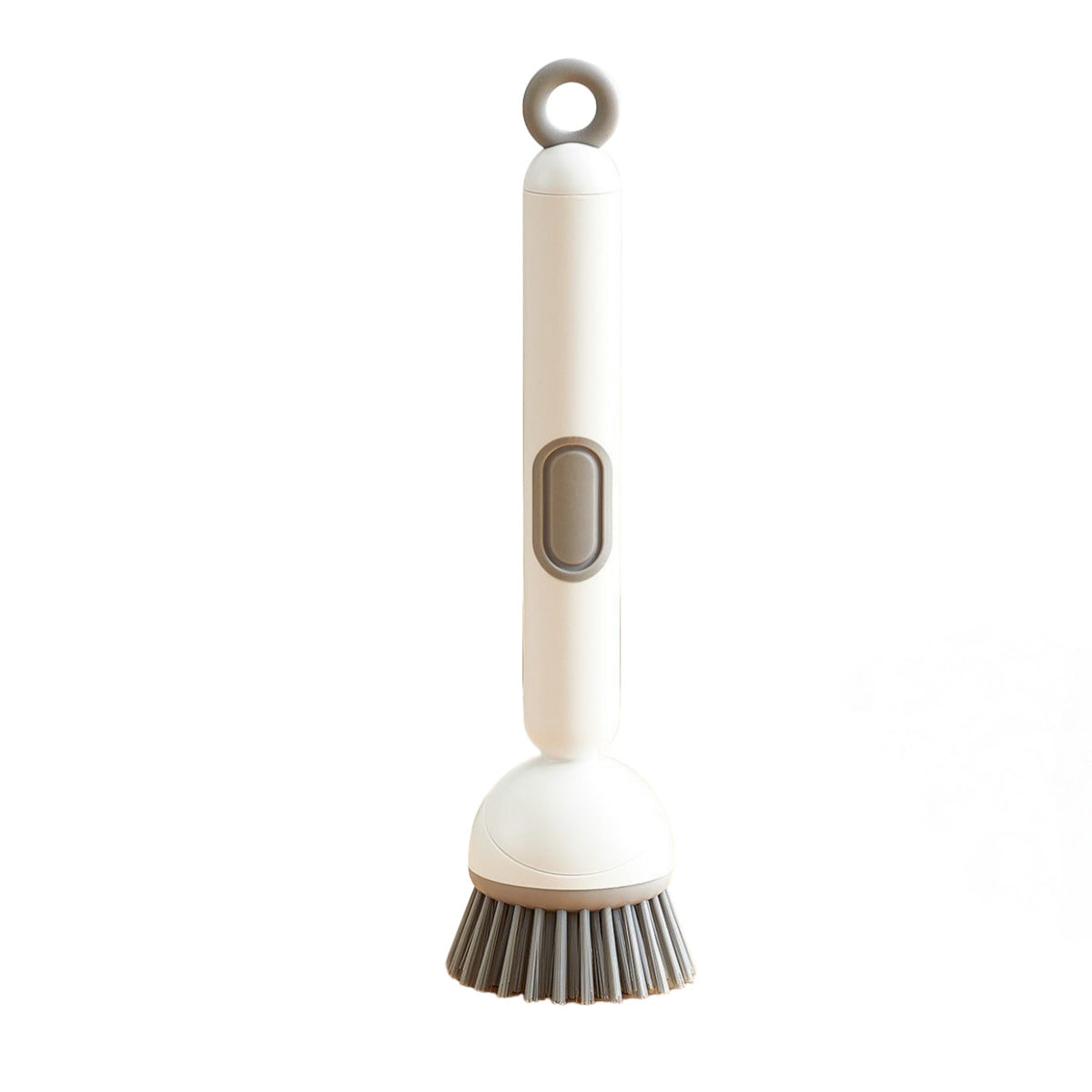 2 Pack White Kitchen Dish Brush with Soap Dispenser Adjustable Handle 360 Degree Cleaning Scrubber Non-Scratch Bristles for Pans Pots and Sink