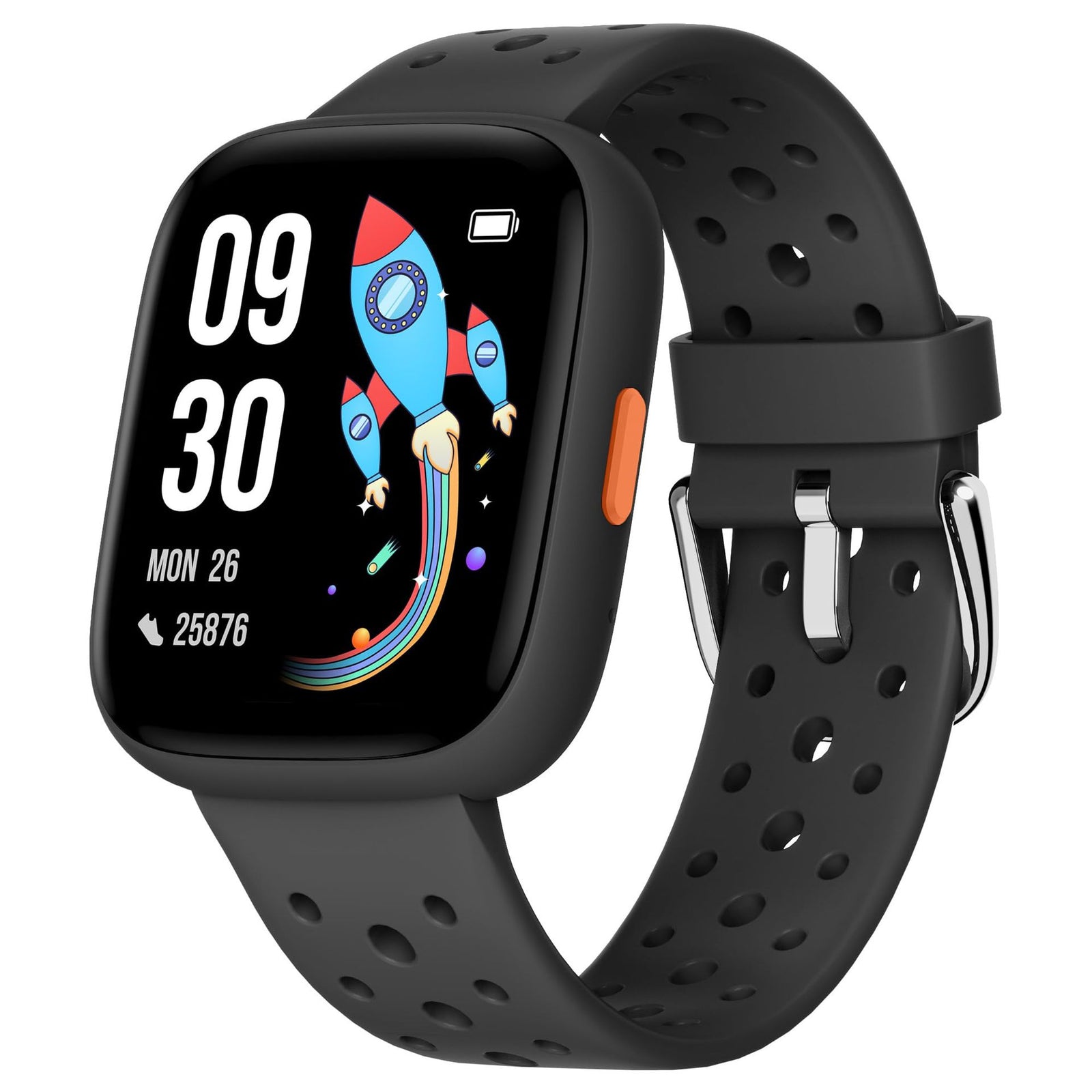 Black Kids Smart Watch Fitness Tracker with Pedometer Heart Rate Monitor and 14 Sport Modes IP68 Waterproof Watch for Boys and Girls
