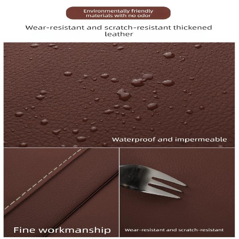 2-PCS Wine red PU Leather Car Back Seat Organizer Kick Mat with Touch Screen Tablet Holder Multi-Pocket Travel Storage Bag