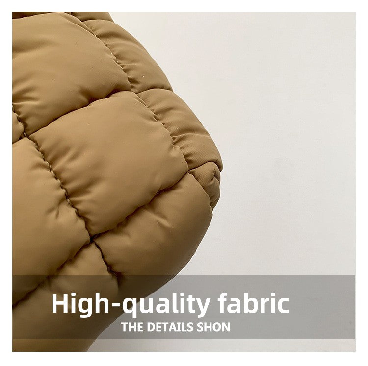 White Puffer Makeup Bag Quilted Pouch Cosmetic Organizer Bag Soft Nylon Travel Toiletry Bag Zipper Handbag for Women