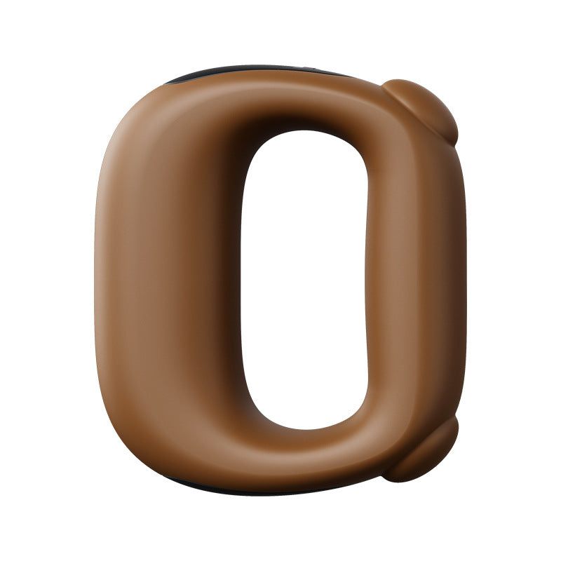 Brown Portable Fascia Massage Ring Vibration Massager with Heat and LED Display for Muscle Relaxation and Body Shaping