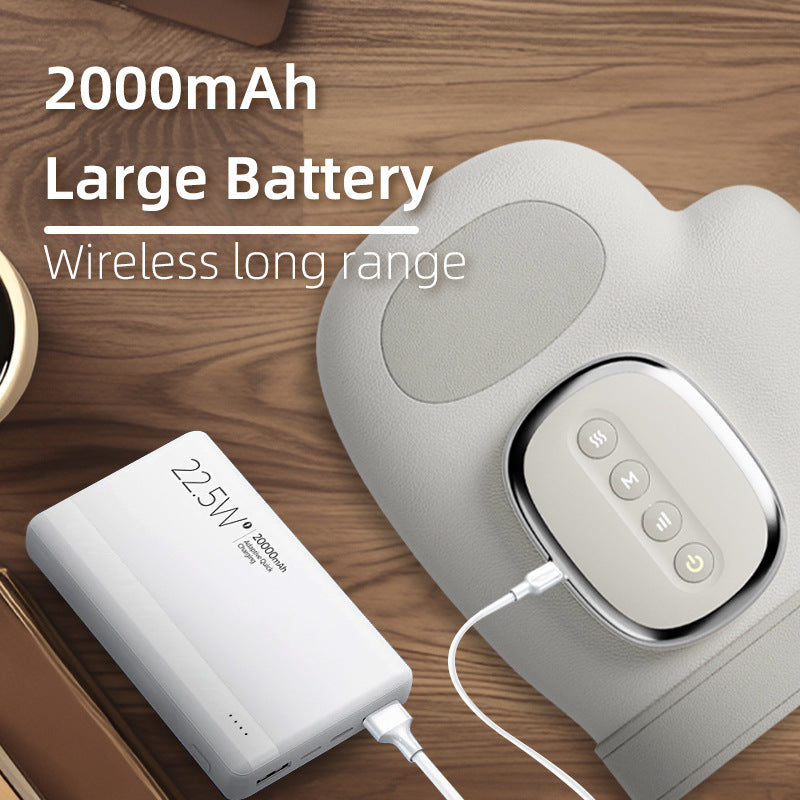 Grey Electric Cordless Hand Massager with Heat and Air Compression Smart Finger and Palm Massager for Arthritis Pain Relief and Relaxation