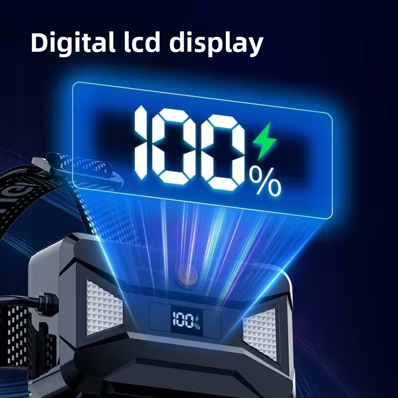 High Power 30W LED Headlamp with White Laser Long Range Zoom Motion Sensor Head Torch for Night Fishing Camping Adventure Australian Outdoor Use(Free with purchase: 3 x 18650 batteries)