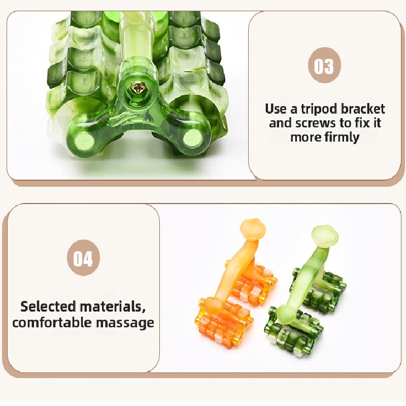 2-Pcs Orange Manual Roller Massager Handheld Full Body Relaxation Tool for Back Waist Legs Moon Car Design Ergonomic Deep Tissue Massage for Australian Homes