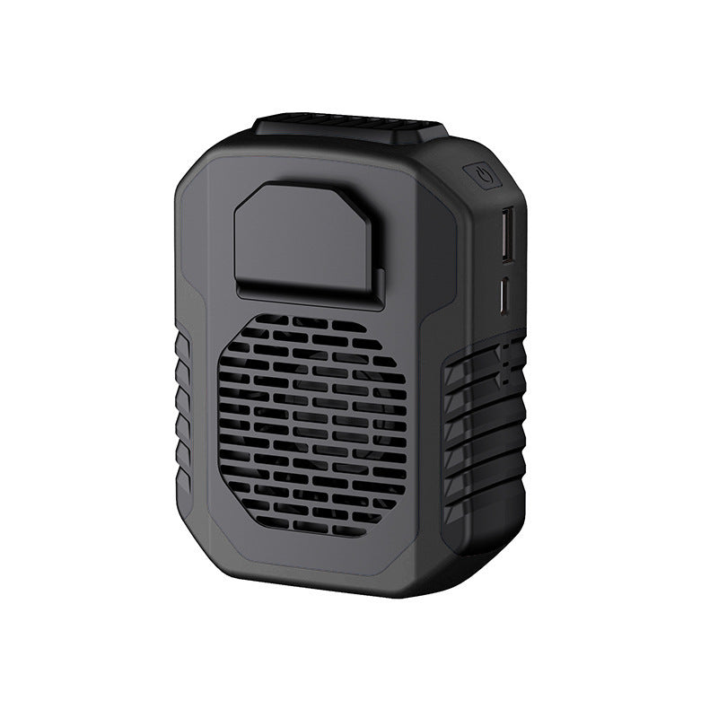 Portable Waist Clip Fan 6000mAh Rechargeable Personal Air Conditioner with Power Bank Function Heavy Duty Wearable Belt Fan for Tradies Camping and Outdoor Work Black