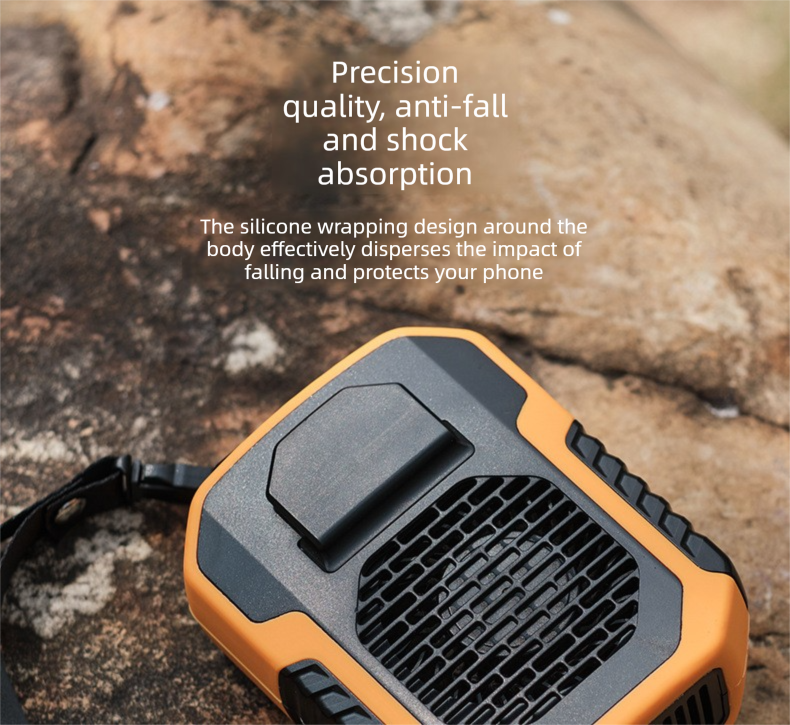 Portable Waist Clip Fan 6000mAh Rechargeable Personal Air Conditioner with Power Bank Function Heavy Duty Wearable Belt Fan for Tradies Camping and Outdoor Work Black