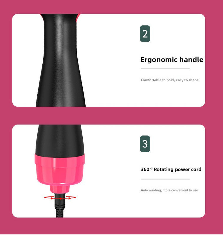 3-in-1 Hot Air Brush & Volumiser Hair Dryer Styler 1000W Ceramic Negative Ion Blowout Brush for Straightening and Curling Black AU Plug