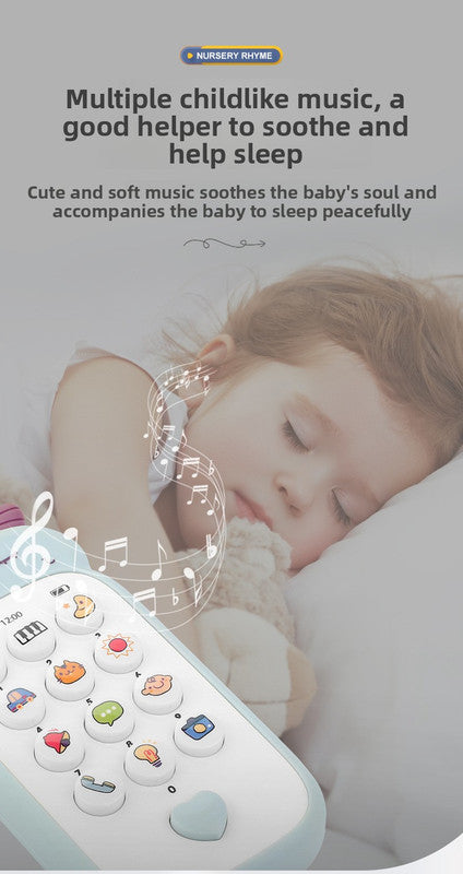 Unicorn Baby Toy Phone Music & Light Learning Mobile Teether for Toddlers Interactive English Educational Gift Yellow