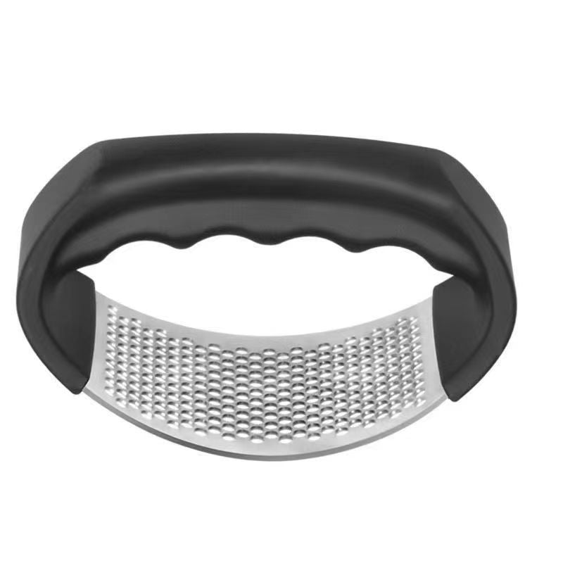 Black Stainless Steel Garlic Press Rocker Ergonomic Garlic Crusher and Ginger Mincer Professional Kitchen Tool