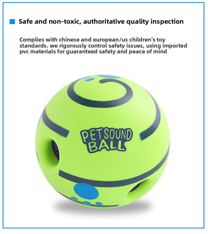2 Pack Interactive Dog Giggle Ball Set 11cm - Green Wobble Sound Toy & White Glow in the Dark Luminous Ball - No Batteries Required for Small to Medium Dogs