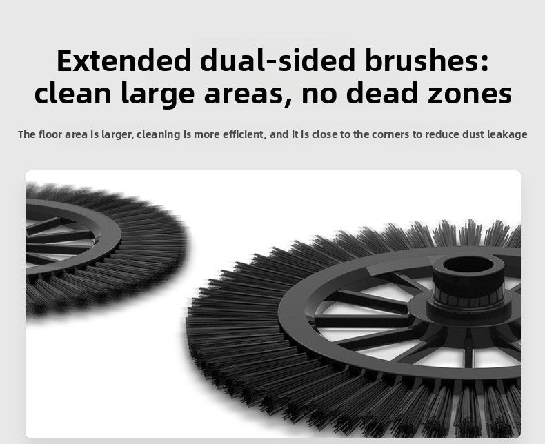 2-in-1 Manual Push Sweeper & Mop with Three Original Clothes - Handheld Floor Cleaner with Sealed Dustbin - Lightweight Cordless Design for Hardwood, Tile, and Marble Floors - Blue