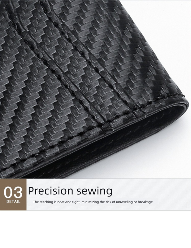 RFID Blocking Slim Bifold Wallet for Men - Carbon Fiber Texture PU Leather Card Holder with ID Window - Minimalist Front Pocket Purse - Blue