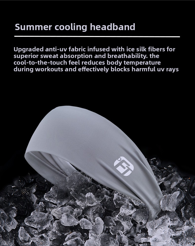 2 Pcs Cooling Sports Headband Moisture Wicking Sweatband for Running Gym & Yoga Non Slip Stretchy Hair Band Black & Green