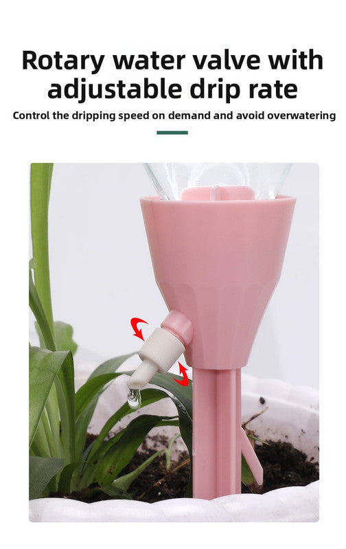 2 PCS Automatic Self-Watering Plant Spikes Adjustable Drip Irrigation System for Indoor Outdoor Garden Pots Holiday Care Green and White