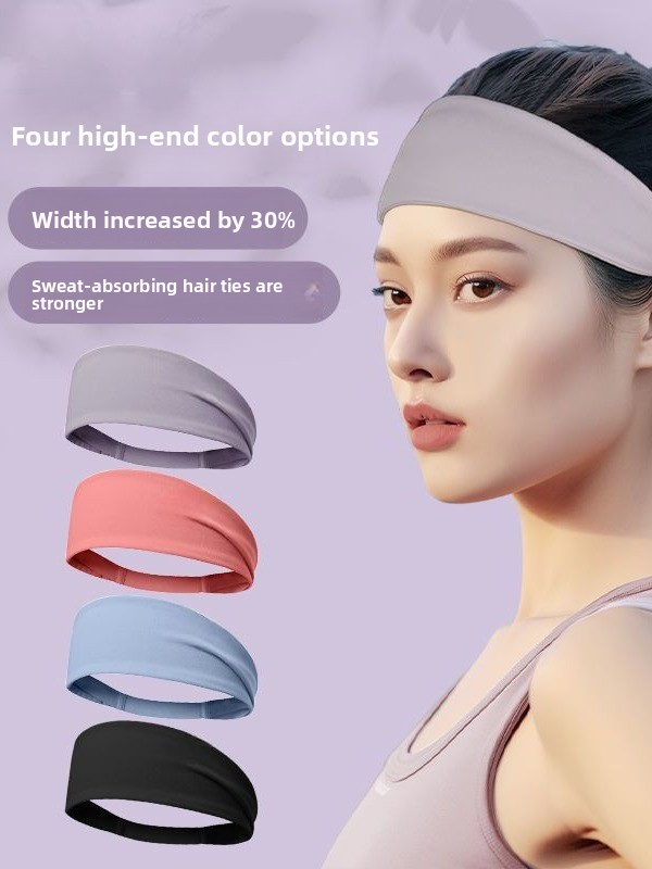 2 Pack Sports Headband with Silicone Sweat Guide Non-Slip Moisture Wicking Hair Band for Running Yoga Gym Fitness Quick Dry Breathable (Blue & Grey)