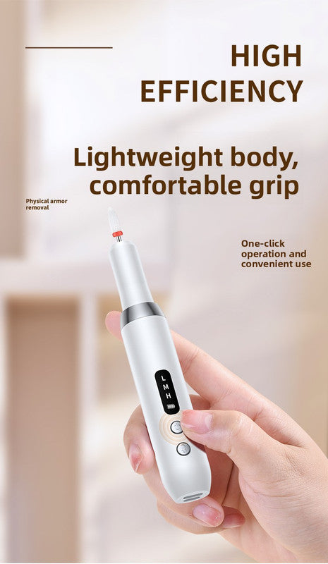 Electric Nail Drill Machine Cordless Portable E-File Kit with Charging Base LED Display 3 Speeds 15000RPM for Gel Polish Acrylic Removal Manicure Pedicure Home White