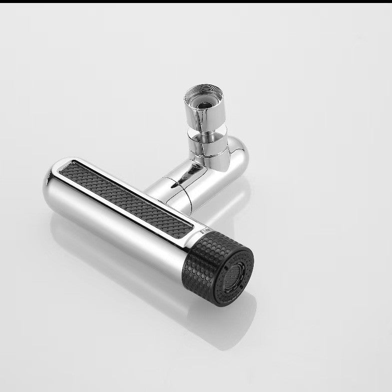 Universal Kitchen Tap Extender 6 Spray Modes with Waterfall Effect 360 Degree Swivel Faucet Aerator Head Anti-Splash Nozzle Attachment Brass Interface for Sink Washing Up