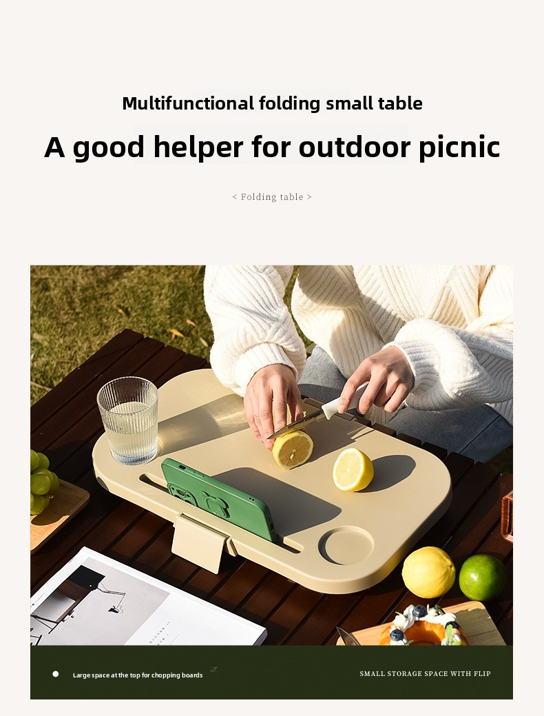 Collapsible Picnic Basket with Mini Table Lid Portable Folding Storage Crate with Cup Holders and Phone Stand Multi-Functional Outdoor Camping Sink Basin Grey