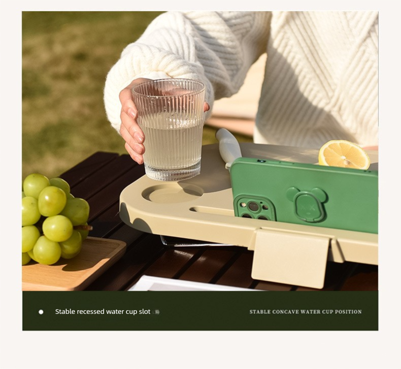 Collapsible Picnic Basket with Mini Table Lid Portable Folding Storage Crate with Cup Holders and Phone Stand Multi-Functional Outdoor Camping Sink Basin Grey