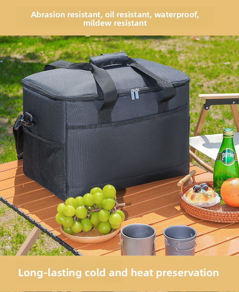 Large 35L Insulated Cooler Bag Soft Sided Leakproof Thermal Tote for Camping Beach Picnic BBQ Heavy Duty Grocery Carrier Navy Blue