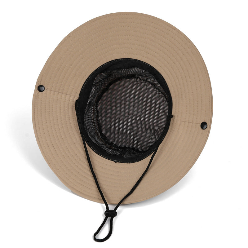 Wide Brim Sun Hat Waterproof UV Protection Boonie Bucket Cap Mesh Breathable for Fishing Hiking Camping Outdoor Khaki