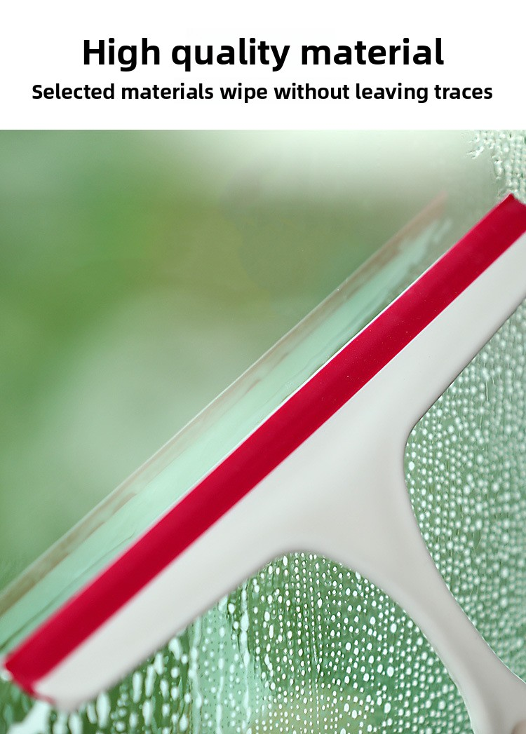 2 PCS Window Squeegee Glass Wiper Shower Screen Cleaner Tool with TPR Blade Non Slip Handle for Bathroom Mirror and Car Windscreen Red and Green