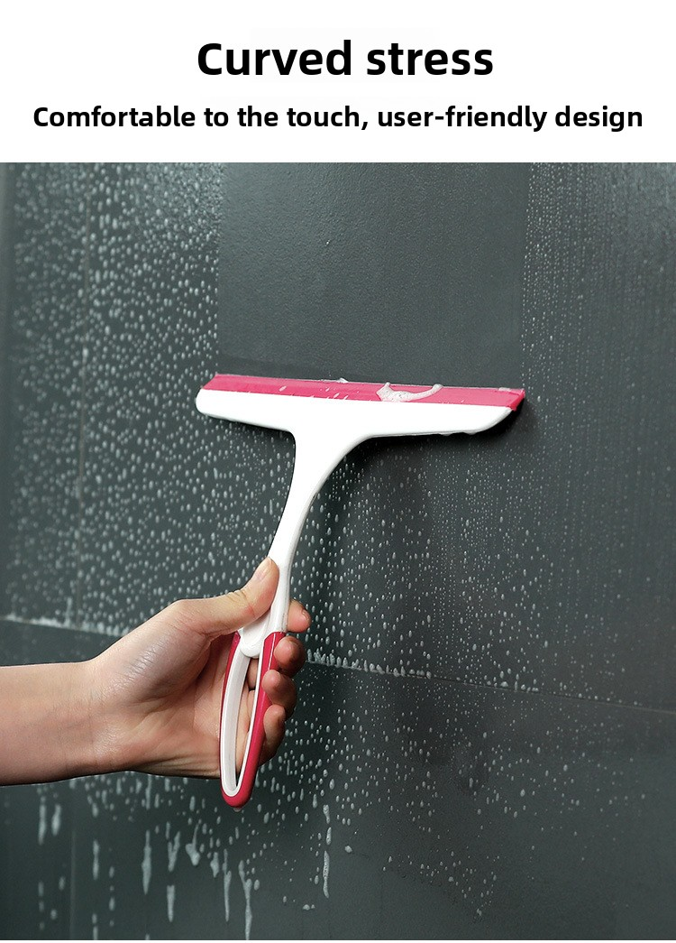 2 PCS Window Squeegee Glass Wiper Shower Screen Cleaner Tool with TPR Blade Non Slip Handle for Bathroom Mirror and Car Windscreen Red and Green