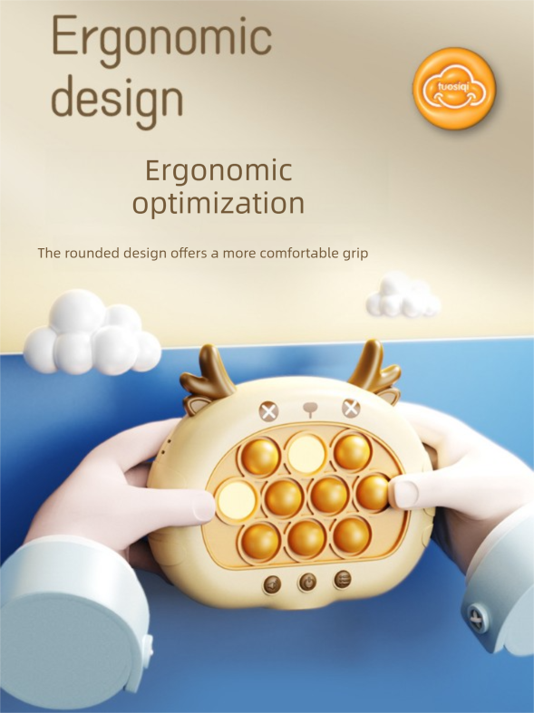 Electronic Fast Push Pop Game - Pink Unicorn Fidget Console with Lights & Sound - 4 Modes Memory & Speed Challenge - Interactive Sensory Toy for Kids 3+ & Travel