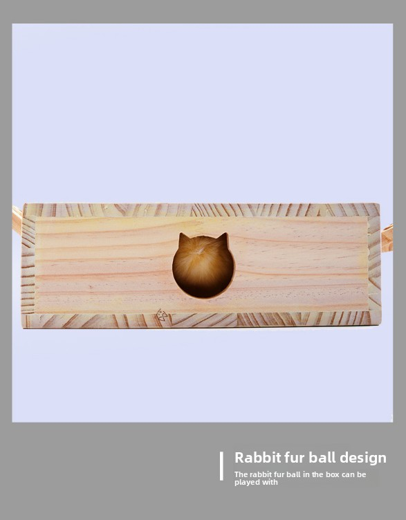 Interactive Wooden Cat Toy Whack-A-Mole Box - Solid Pine Puzzle Game with Pop-Up Plush Mice - Mental Enrichment & Bonding for Indoor Cats