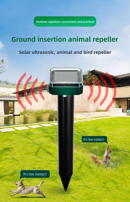 3PCS Solar Sonic Snake & Rodent Repeller Stakes - Mixed Set (Square, Round & Octagonal) - Outdoor Waterproof Ground Vibration Pest Control for Garden & Lawn - Green