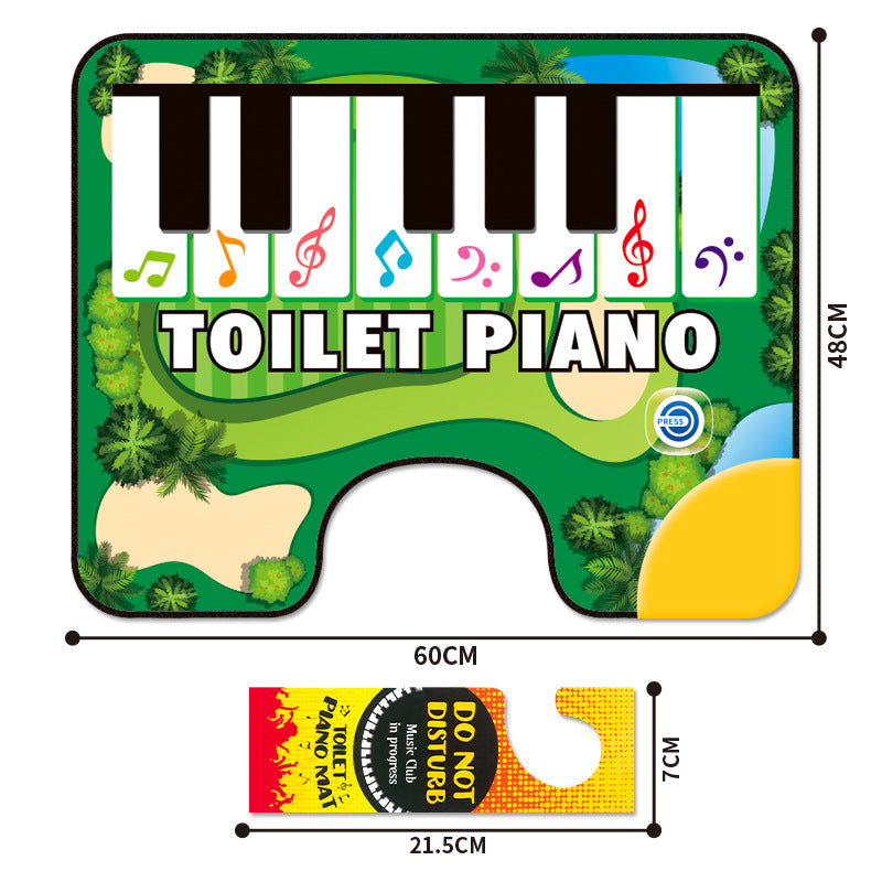Green Electronic Toilet Piano Mat - Musical Potty Keyboard with Golf Theme - Funny Novelty Gag Gift for Kids & Adults - Waterproof & Non-Slip - Fits Standard Toilets