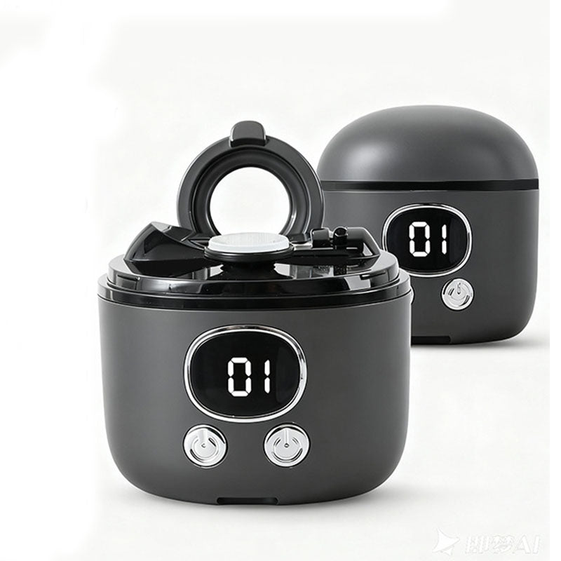 2-in-1 Electric Nail Clipper with Magnifying Glass & LED Light - Automatic Nail Trimmer & Polisher for Babies, Seniors & Adults - Safe USB Rechargeable Manicure Tool with Debris Storage - Black